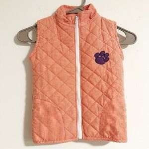 Smock Monkey Orange NCAA Clemson Tigers Quilted Kids Vest
